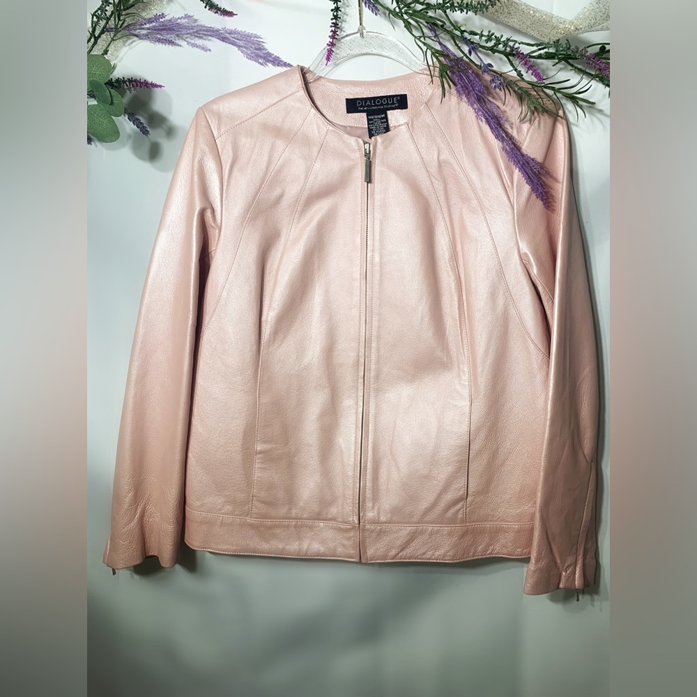 Dialogue Blush Pink Leather Jacket